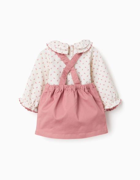 Body à motif fleuri + robe salopette Rose 2 - vertbaudet enfant 
