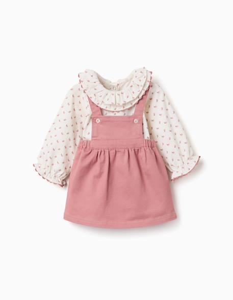 Bébé-Body à motif fleuri + robe salopette
