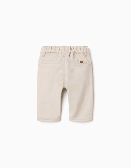Pantalon en sergé avec doublure Beige clair 2 - vertbaudet enfant 
