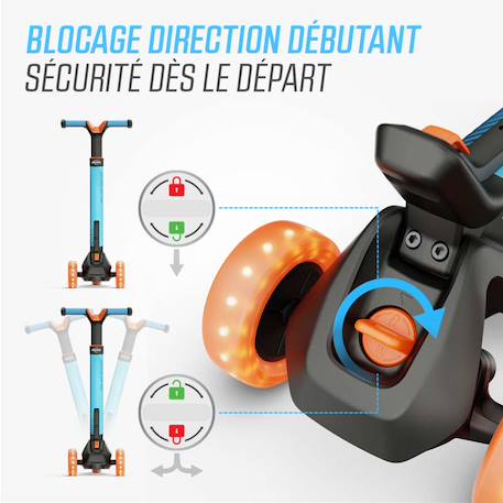 Trottinette pour enfants, 2+ ans, pliable, led-deck, nexo bleu Blue+Lime+Mint+Red 3 - vertbaudet enfant 