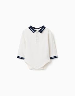 Body polo en coton avec col contrastant  - vertbaudet enfant