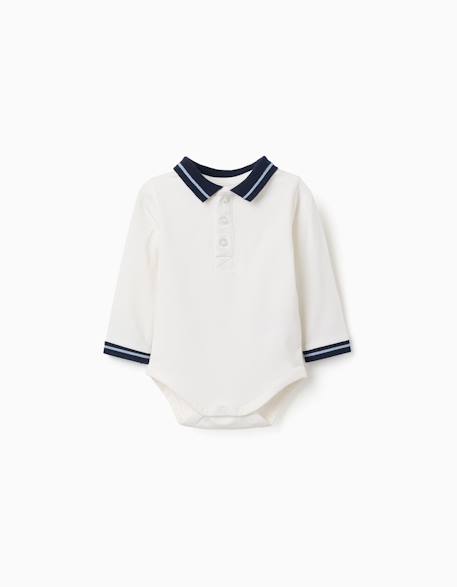 Bébé-Body polo en coton avec col contrastant
