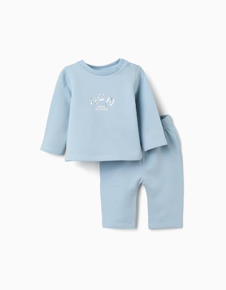 Bébé-Ensemble de jogging en coton peigné avec imprimé en relief