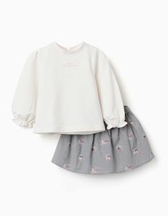-Sweat et jupe-short à carreaux vichy en coton