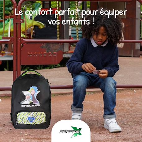 Sac à dos scolaire 2 compartiments Beyblade X - 38 cm Noir 5 - vertbaudet enfant 