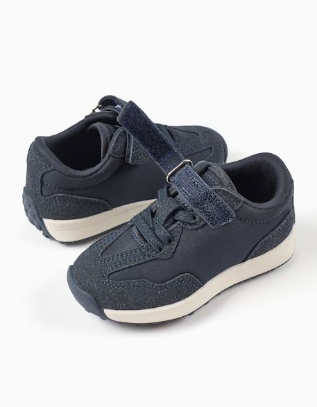 Baskets bi-matière avec semelle antidérapante Bleu 4 - vertbaudet enfant 