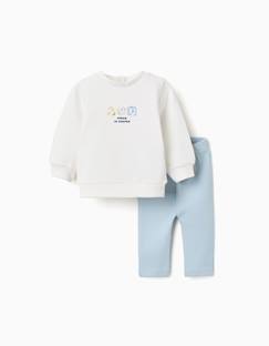 -Ensemble de jogging en coton peigné avec imprimé en relief