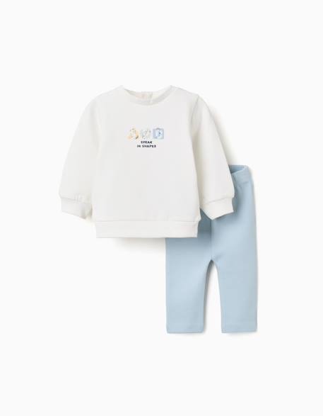 Bébé-Ensemble de jogging en coton peigné avec imprimé en relief