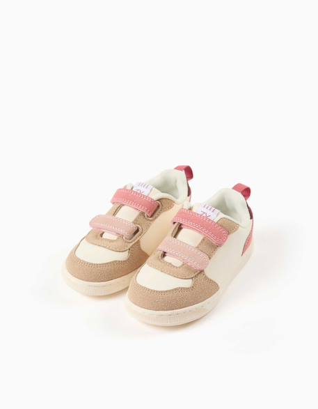Baskets bi-matière à scratch zy move Rose 2 - vertbaudet enfant 