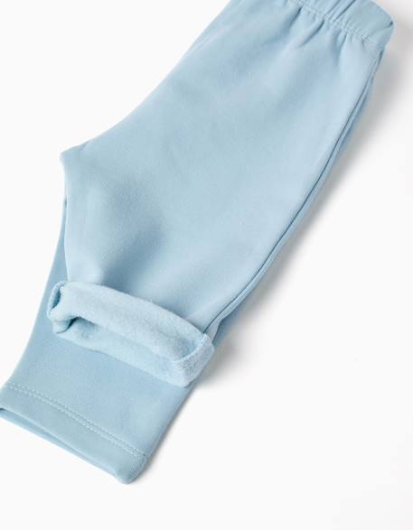 Ensemble de jogging en coton peigné avec imprimé en relief Bleu clair 4 - vertbaudet enfant 