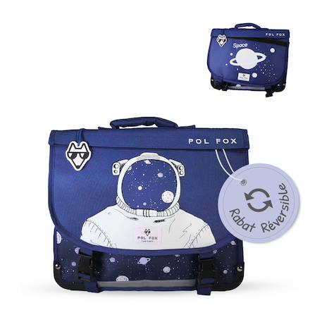 Cartable réversible 2 compartiments Cosmo - 38 cm Bleu 1 - vertbaudet enfant 