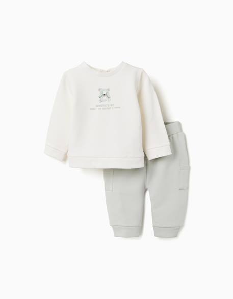 Bébé-Ensemble de jogging en coton peigné avec imprimé en relief