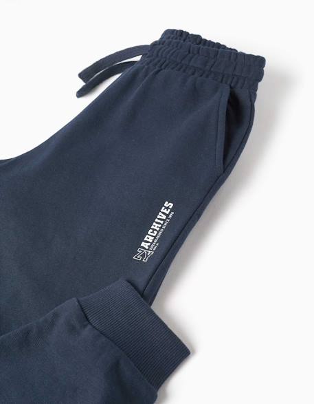 Pantalon de jogging ajusté en molleton avec poches et imprimé zy Bleu foncé+Gris clair+Vert foncé 3 - vertbaudet enfant 