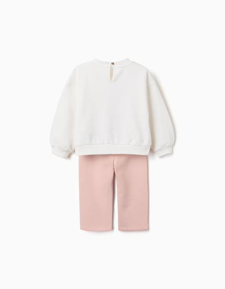 Ensemble de jogging en coton peigné avec imprimé marie Mauve clair 2 - vertbaudet enfant 