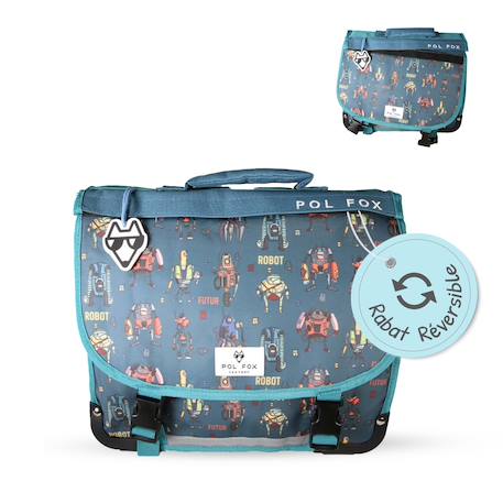 Garçon-Accessoires-Cartable à colorier et réversible 2 compartiments Robot - 38 cm