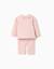 Ensemble de jogging en coton peigné avec imprimé en relief Rose 2 - vertbaudet enfant 
