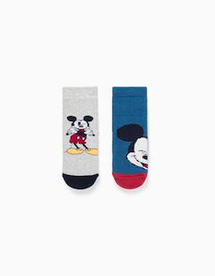 -Lot de 2 chaussettes antidérapantes en éponge avec mickey