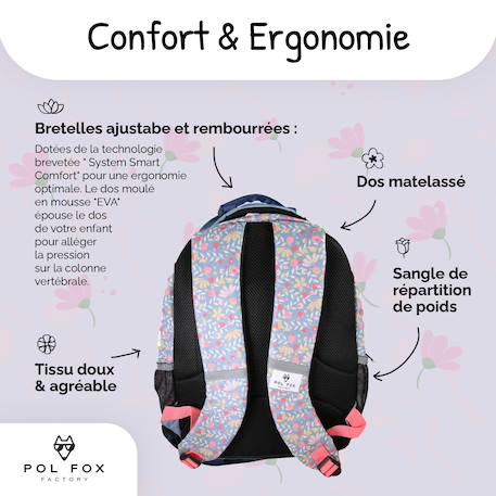 Sac à dos scolaire réversible 2 compartiments  Happy Jean Bleu 4 - vertbaudet enfant 