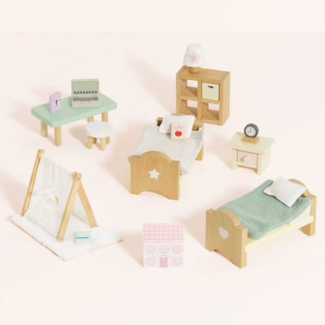 Chambre enfants pour maison de poupées Beige 5 - vertbaudet enfant 