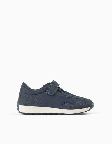 Baskets bi-matière avec semelle antidérapante Bleu 1 - vertbaudet enfant 