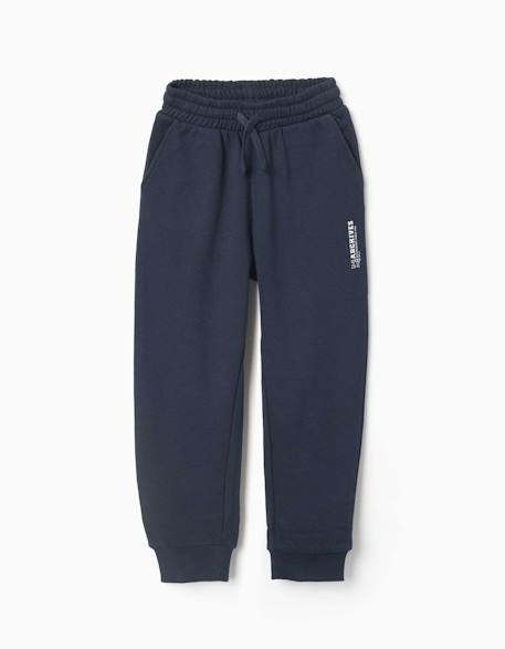 Pantalon de jogging ajusté en molleton avec poches et imprimé zy Bleu foncé+Gris clair+Vert foncé 1 - vertbaudet enfant 