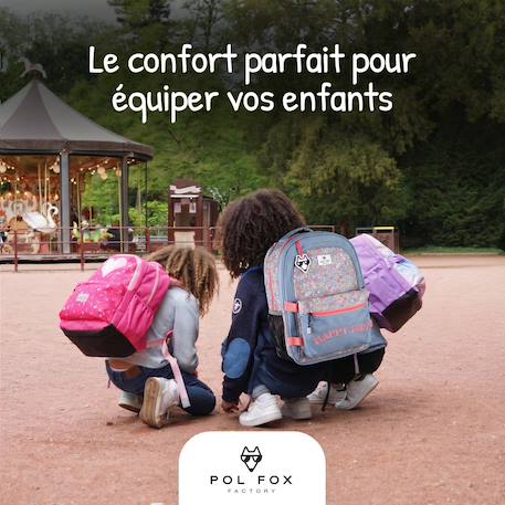 Sac à dos scolaire réversible 2 compartiments  Happy Jean Bleu 5 - vertbaudet enfant 