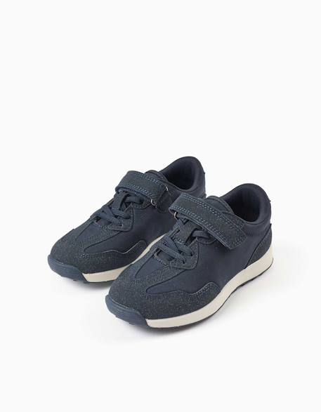 Baskets bi-matière avec semelle antidérapante Bleu 2 - vertbaudet enfant 