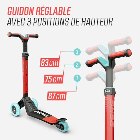 Trottinette pour enfants, 2+ ans, pliable, led-deck, nexo bleu Blue+Lime+Mint+Red 20 - vertbaudet enfant 