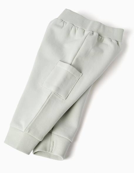 Ensemble de jogging en coton peigné avec imprimé en relief Vert clair 4 - vertbaudet enfant 