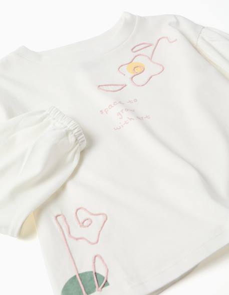T-shirt à manches longues et bouffantes avec imprimé Blanc 3 - vertbaudet enfant 