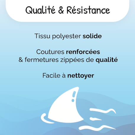Sac à dos scolaire réversible 2 compartiments Shark Bleu 6 - vertbaudet enfant 