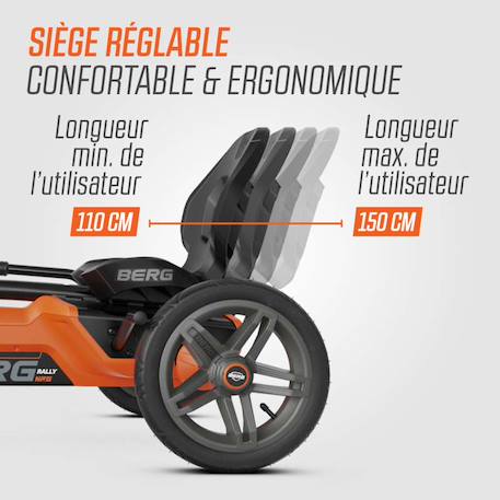 Kart à pédales pour enfants, 5+ ans, rally nrg orange Orange 2 - vertbaudet enfant 