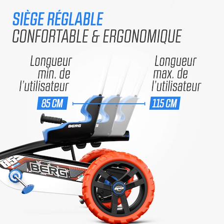 Kart à pédales pour enfants, 2+ ans, buzzy nitro 2-in-1 Blue/orange 3 - vertbaudet enfant 