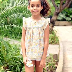 -Blouse fille jaune clair fleurie liberty | appoline