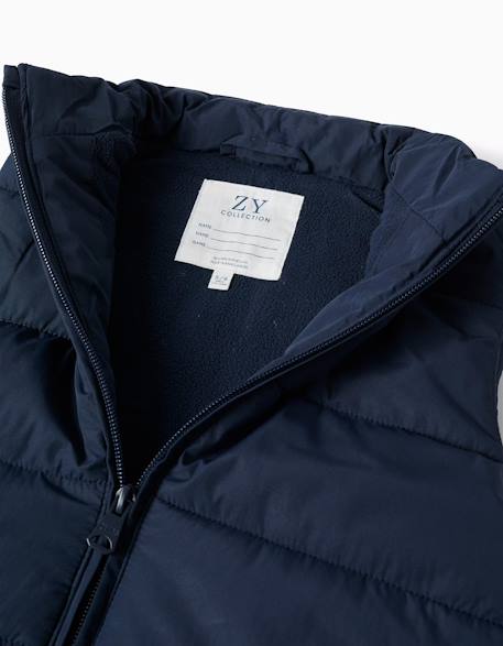 Doudoune sans manches avec doublure en polaire et poches Bleu foncé+Rouge 3 - vertbaudet enfant 