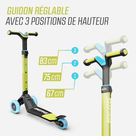 Trottinette pour enfants, 2+ ans, pliable, led-deck, nexo bleu Blue+Lime+Mint+Red 8 - vertbaudet enfant 