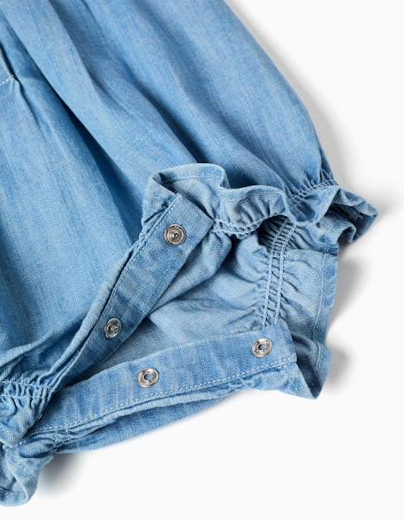 Barboteuse sans manches en jean avec volants Bleu 4 - vertbaudet enfant 