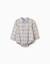 Body-chemise en coton à motif à carreaux Gris clair 1 - vertbaudet enfant 