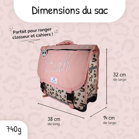 Cartable réversible 2 compartiments Crush - 38 cm Rose 3 - vertbaudet enfant 