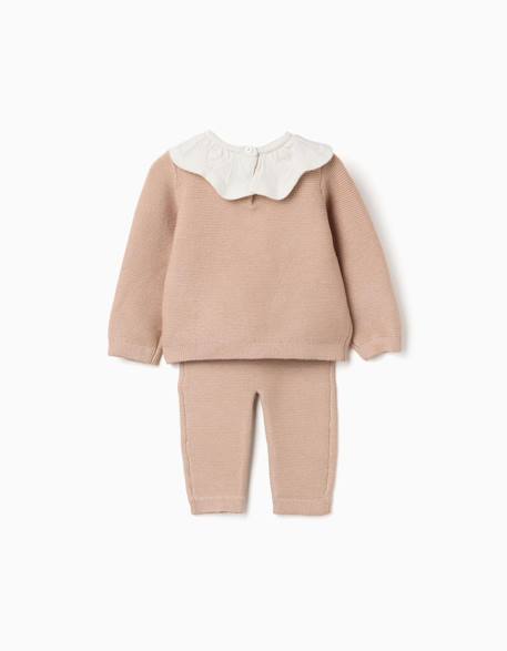 Ensemble pull et pantalon en maille Beige clair 2 - vertbaudet enfant 