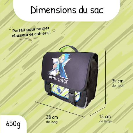 Cartable scolaire 2 compartiments Beyblade X- 38 cm Noir 3 - vertbaudet enfant 