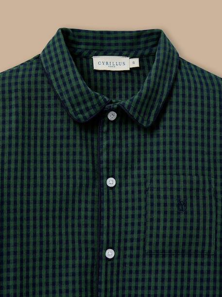 Pyjama grand-père carreaux garçon Carreaux bleu/vert 2 - vertbaudet enfant 
