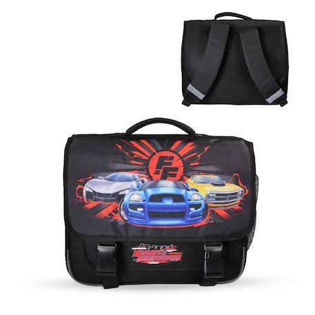 Cartable scolaire 2 compartiments Fast & Furious - 38 cm Noir 1 - vertbaudet enfant 