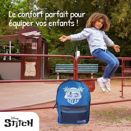 Sac à dos scolaire Disney Stitch Relax Bleu 5 - vertbaudet enfant 