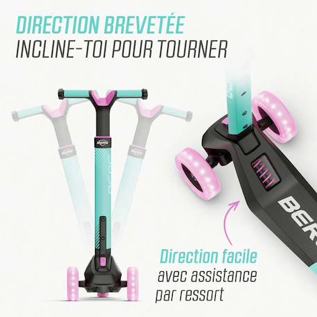 Trottinette pour enfants, 2+ ans, pliable, led-deck, nexo bleu Blue+Lime+Mint+Red 17 - vertbaudet enfant 