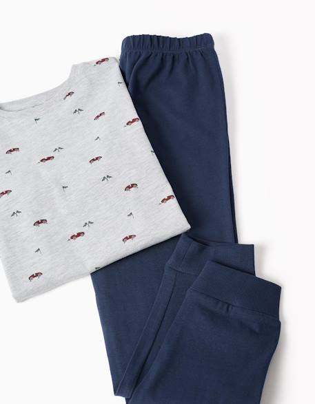 Pyjama à manches longues avec motif de voitures de course Gris 4 - vertbaudet enfant 