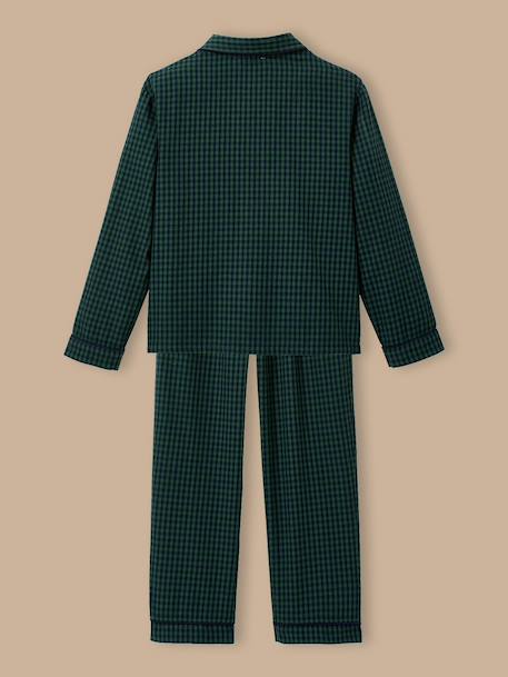 Pyjama grand-père carreaux garçon Carreaux bleu/vert 3 - vertbaudet enfant 