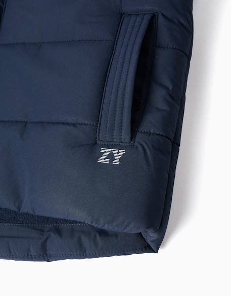 Doudoune sans manches avec doublure en polaire et poches Bleu foncé+Rouge 4 - vertbaudet enfant 