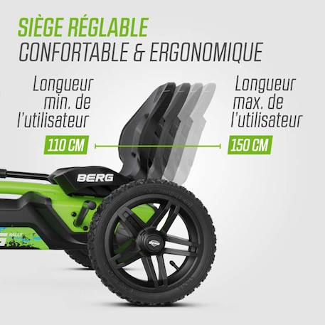 Kart à pédales pour enfants, 5+ ans, rally drt vert Green 2 - vertbaudet enfant 