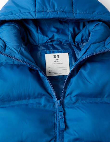 Doudoune thermique avec capuche et poches Bleu+Gris foncé 3 - vertbaudet enfant 